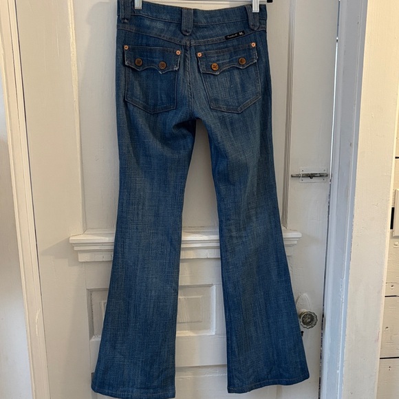 Frankie B. Vintage Rare Y2K Low Rise Blue Flare Jeans - Picture 9 of 16